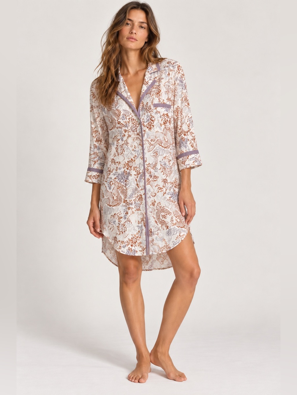 Cosabella lavender & rust printed sleep shirt